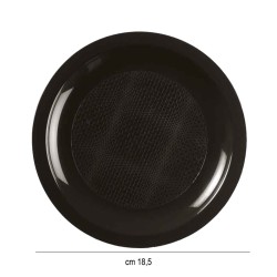 Piatti in plastica dessert tondi neri Goldplast  in Piatti plastica rigida riutilizzabili