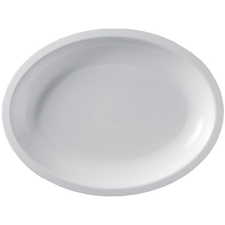 Piatti in plastica ovali bianchi | Monouso piatti | Rausa srl