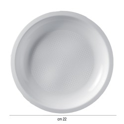 Piatti in plastica piani tondi bianchi Goldplast  in Piatti plastica rigida riutilizzabili
