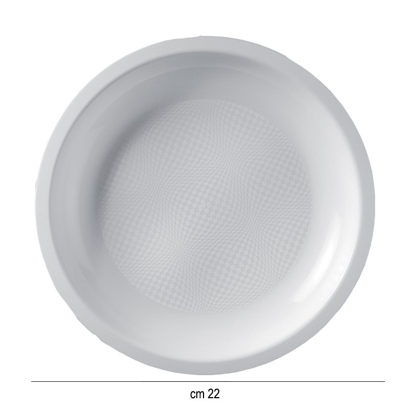 Piatti in plastica piani tondi bianchi Goldplast  in Piatti plastica rigida riutilizzabili