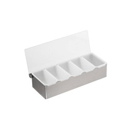 Porta condimenti 4 scomparti acciaio | Accessori bar | Rausa srl