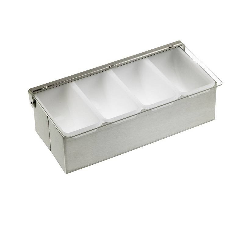 Porta condimenti 4 scomparti acciaio Leone decorazioni  in Bar