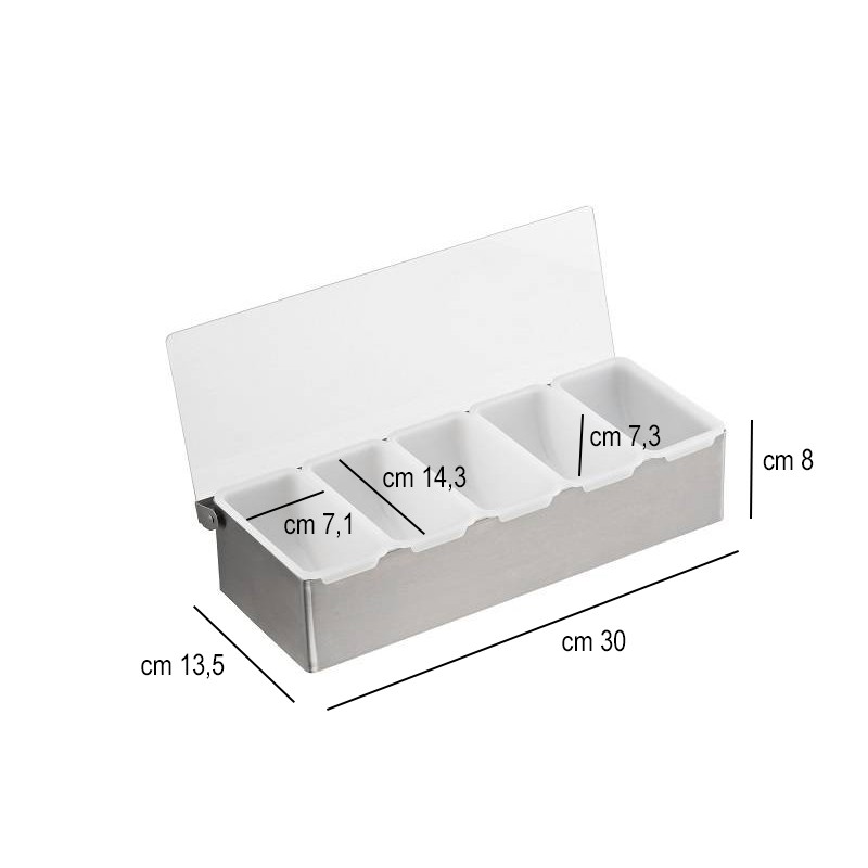 Porta condimenti 4 scomparti acciaio Leone decorazioni  in Bar