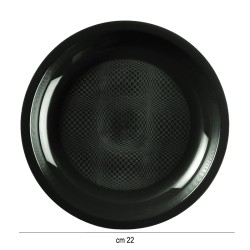 Piatti in plastica piani tondi neri Goldplast  in Piatti plastica rigida riutilizzabili