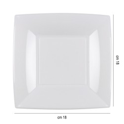 Piatti dessert quadrati in plastica bianchi Goldplast  in Piatti plastica rigida riutilizzabili