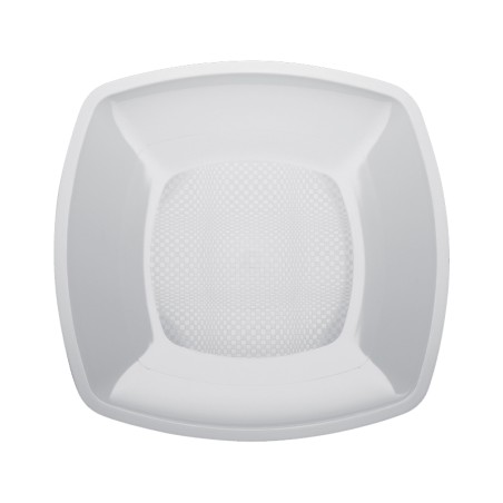 Piatti dessert in plastica square bianchi | Monouso | Rausa srl