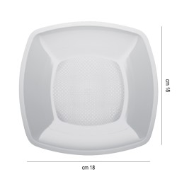 Piatti dessert in plastica square bianchi Goldplast  in Piatti plastica rigida riutilizzabili