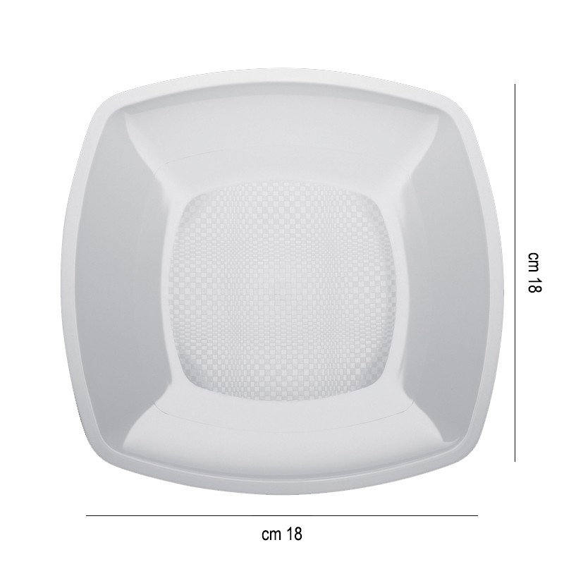 Piatti dessert in plastica square bianchi Goldplast  in Piatti plastica rigida riutilizzabili