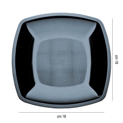 Piatti dessert in plastica square neri Goldplast  in Piatti plastica rigida riutilizzabili