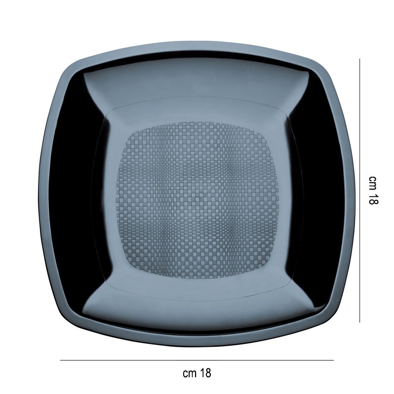 Piatti dessert in plastica square neri Goldplast  in Piatti plastica rigida riutilizzabili