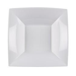 Piatti fondi in plastica quadrati bianchi | Monouso | Rausa srl