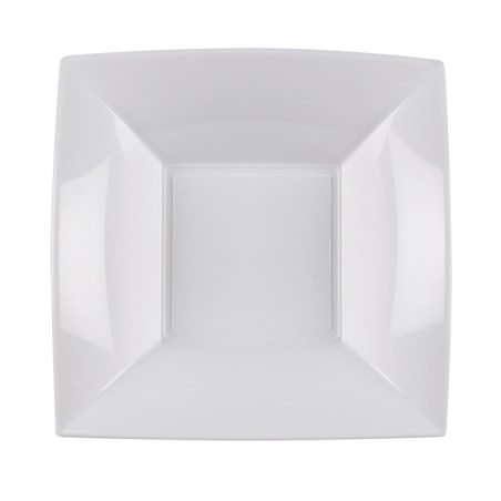 Piatti fondi in plastica quadrati bianchi | Monouso | Rausa srl