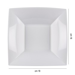 Piatti fondi in plastica quadrati bianchi Goldplast  in Piatti plastica rigida riutilizzabili