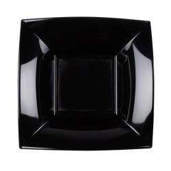 Piatti fondi in plastica quadrati neri | Monouso | Rausa srl