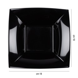 Piatti fondi in plastica quadrati neri Goldplast  in Piatti plastica rigida riutilizzabili