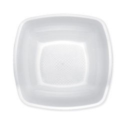 Piatti fondi in plastica square bianchi | Monouso | Rausa srl