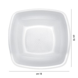 Piatti fondi in plastica square bianchi Goldplast  in Piatti plastica rigida riutilizzabili