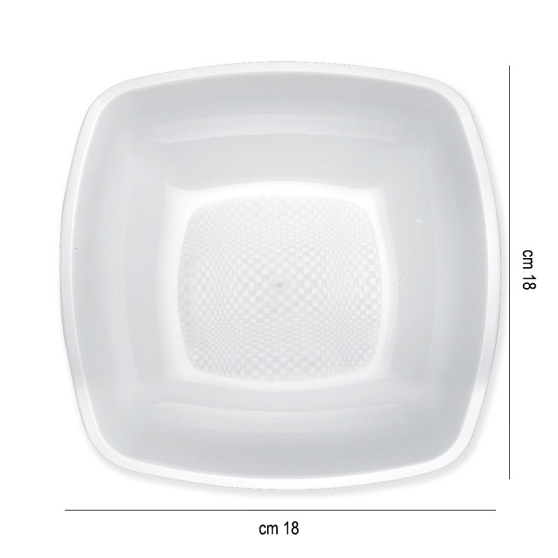 Piatti fondi in plastica square bianchi Goldplast  in Piatti plastica rigida riutilizzabili