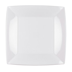 Piatti piani quadrati in plastica | Piatti piani bianchi | Rausa Srl