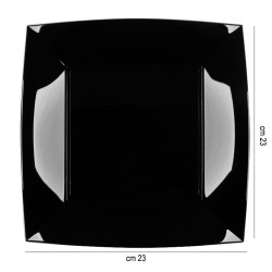 Piatti piani in plastica quadrati neri Goldplast  in Piatti plastica rigida riutilizzabili