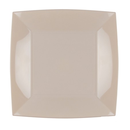 Piatti piani quadrati tortora | Piatti monouso | Rausa Srl