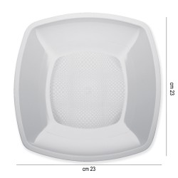 Piatti piani in plastica square bianchi Goldplast  in Piatti plastica rigida riutilizzabili