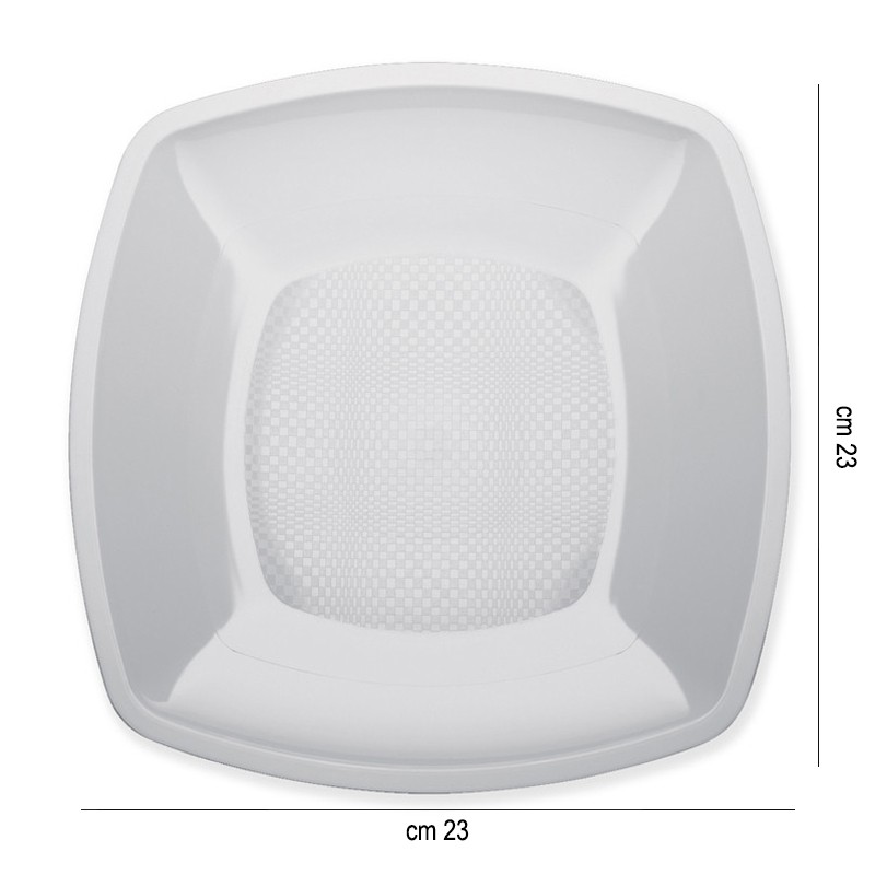 Piatti piani in plastica square bianchi Goldplast  in Piatti plastica rigida riutilizzabili