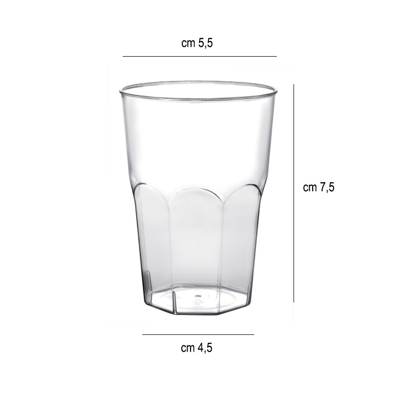 Bicchiere in plastica rigida trasparente cc. 120 Goldplast  in Bicchieri plastica rigida riutilizzabili
