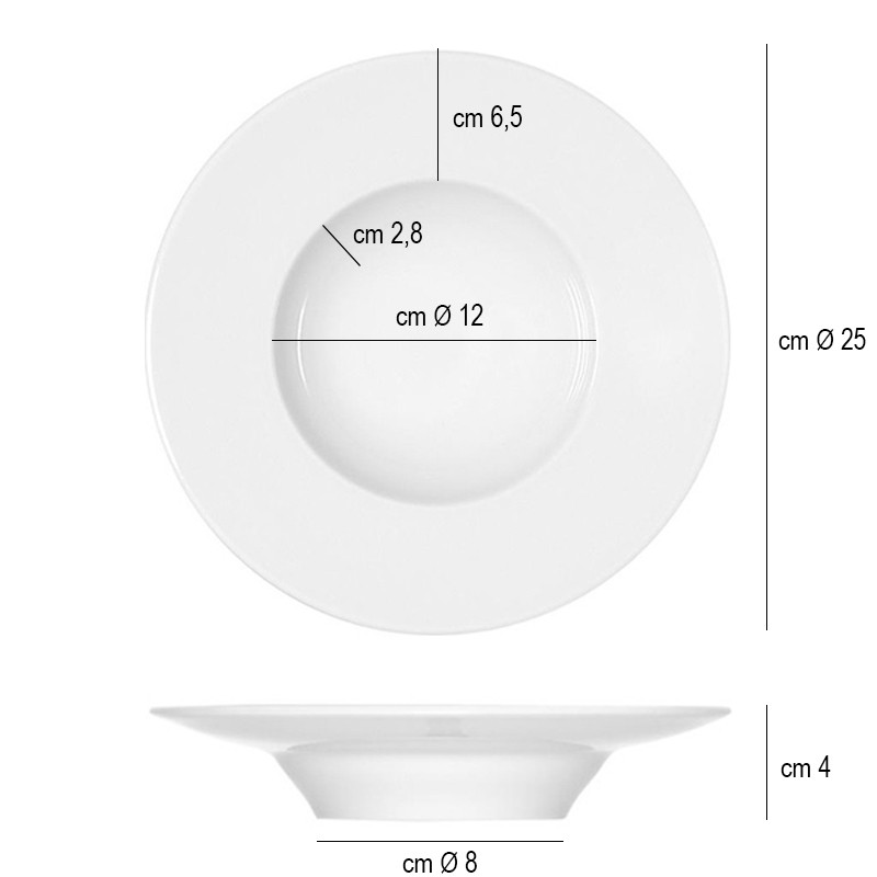 Piatto porcellana gourmet cm 25   in Porcellane