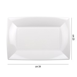 Vassoio rettangolare in plastica bianco cm.  34 x 23 Goldplast  in Piatti plastica rigida riutilizzabili