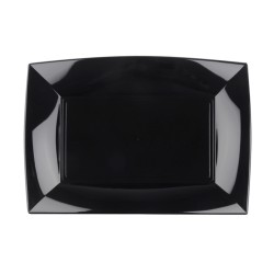 Vassoio rettangolare in plastica nero | monouso | Rausa srl