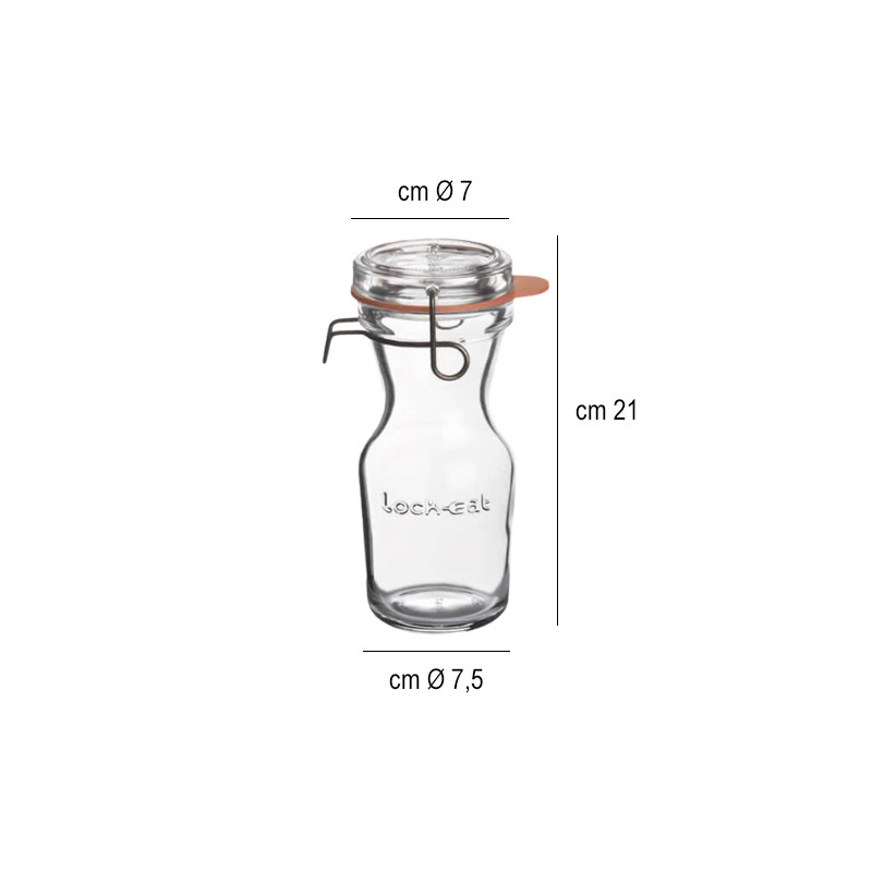 Caraffa in vetro lock eat con gancio e tappo ermetico cl 50 Bormioli Luigi  in Brocche e caraffe