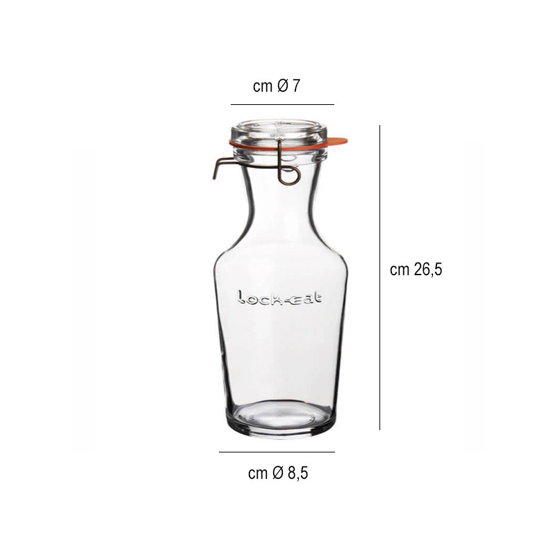 Caraffa in vetro lock eat con gancio e tappo ermetico litri 1 Bormioli Luigi  in Brocche e caraffe