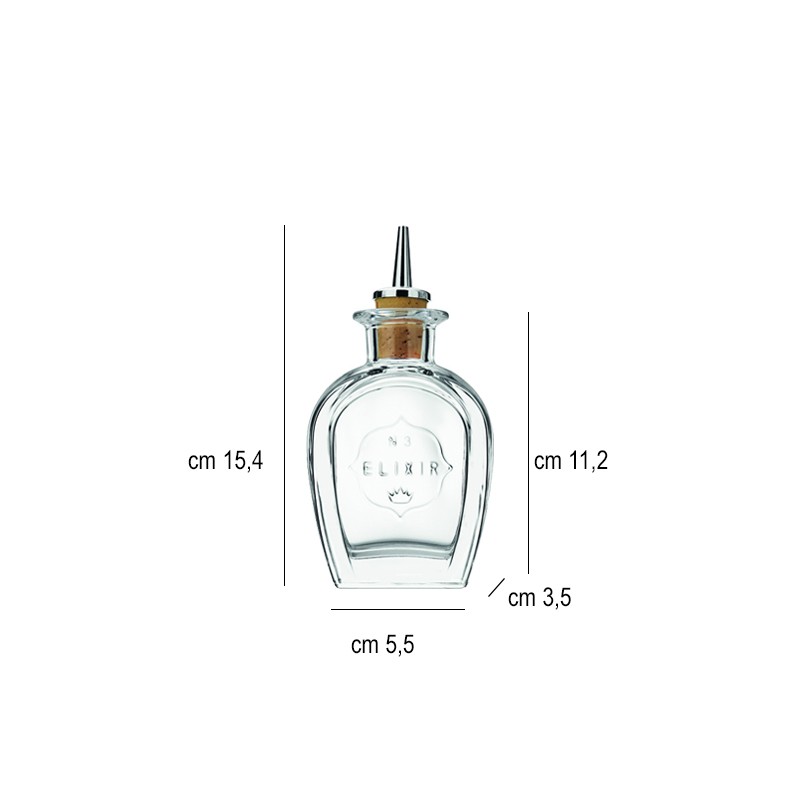 Dash bottle con dosatore elixir ovale cl. 10 Bormioli Luigi  in Mixing-glass