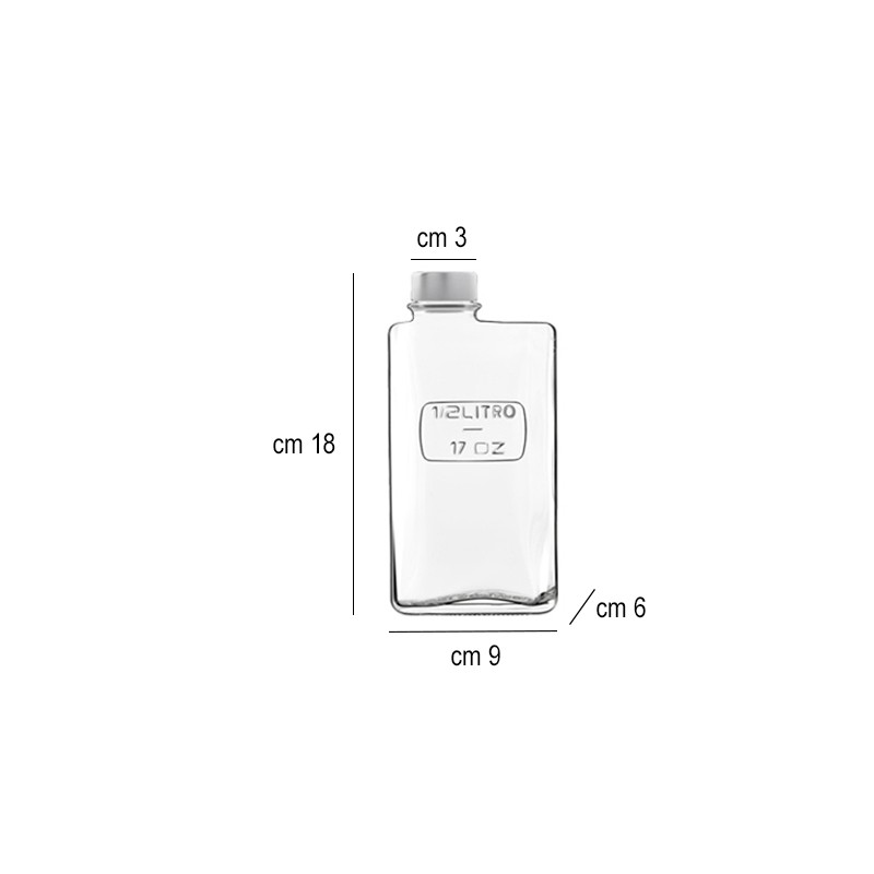 Lattina vetro per succhi con tappo a vite litri 1/2 Bormioli Luigi  in Brocche e caraffe