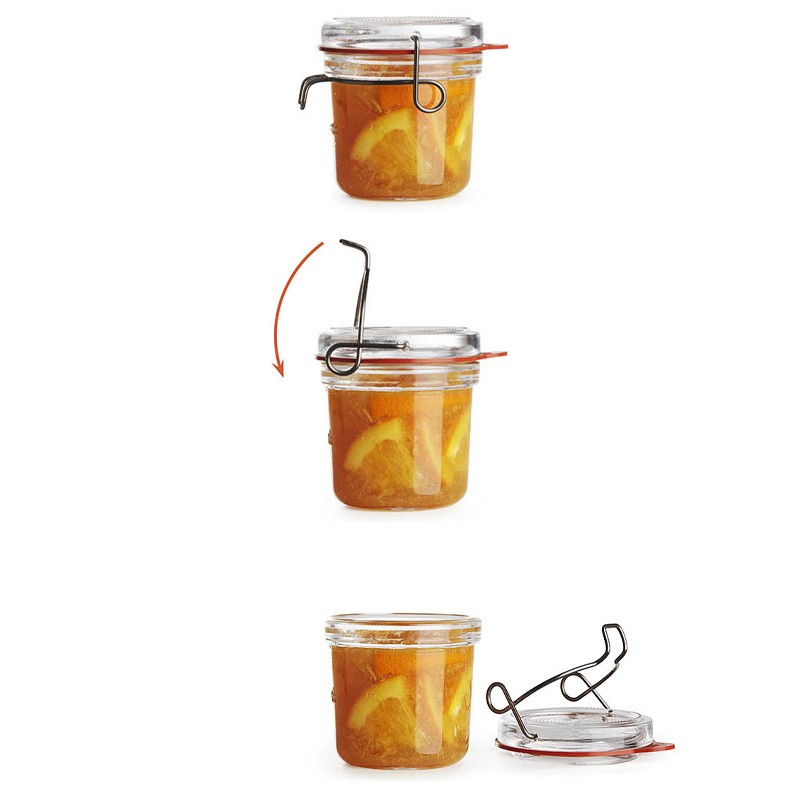 Barattolo vetro lock eat con gancio e tappo ermetico cl 8 Bormioli Luigi  in Buffet
