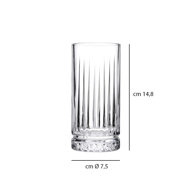 Bicchiere vetro decorato cooler elysia cl. 44,5 Pasabahce  in Linee