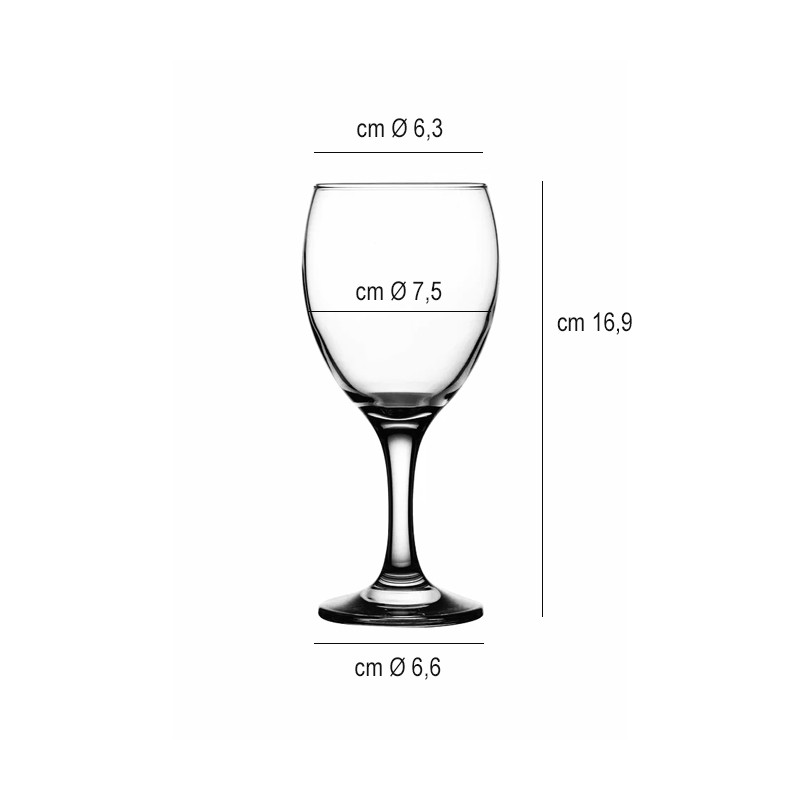 Calice vetro imperial cl 25,5 Pasabahce  in Calici vino bianco