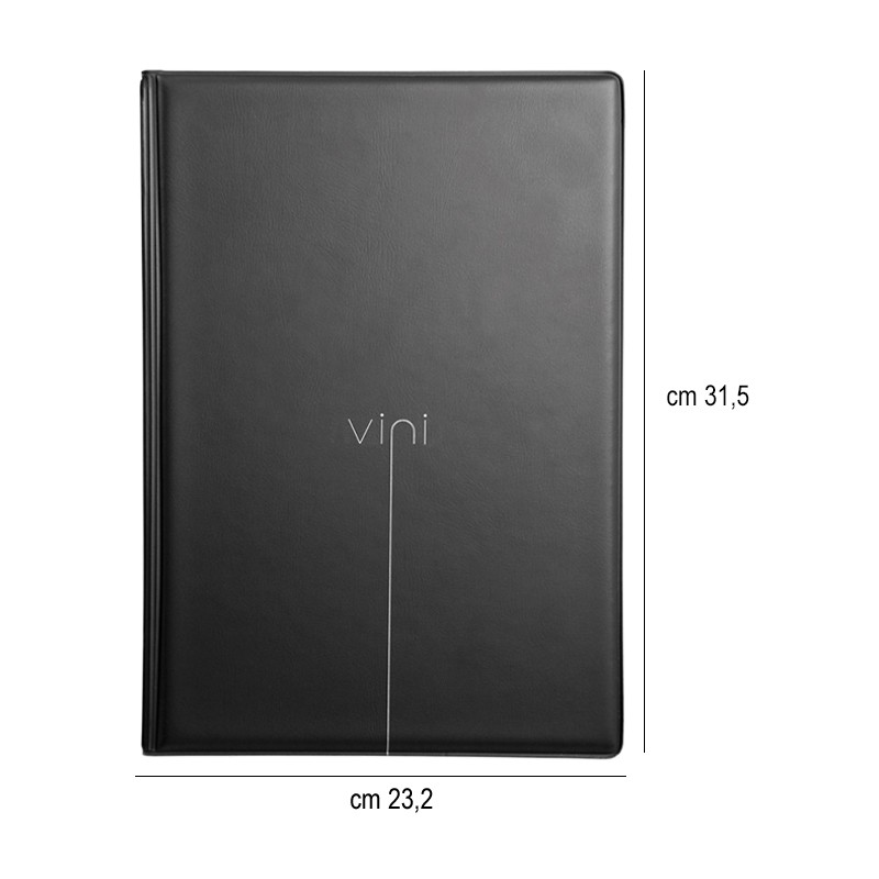 Carta dei vini nera A4 Dag Style  in Carta dei vini