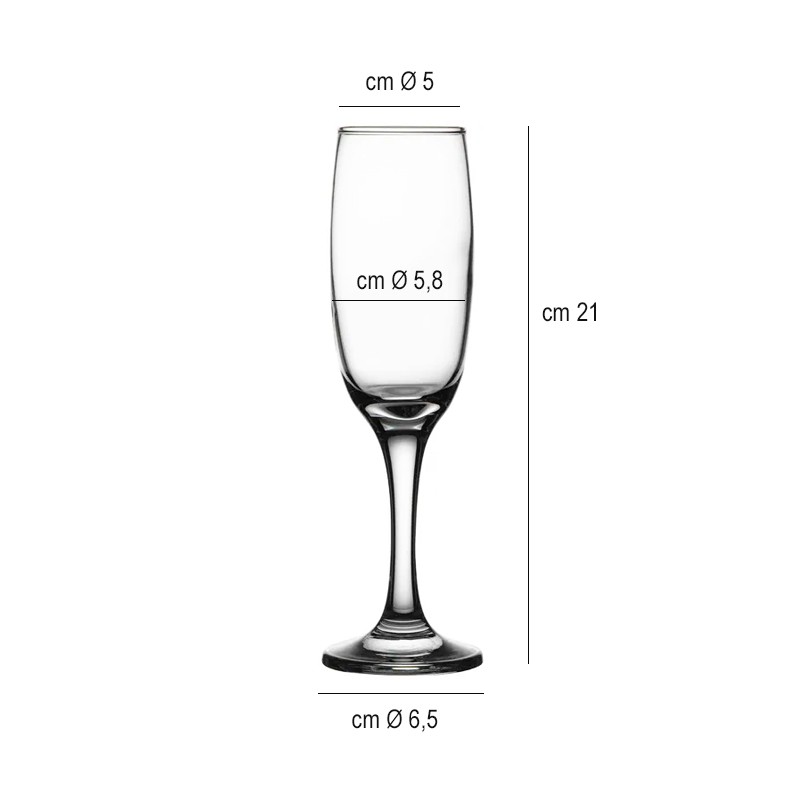 Calice vetro imperial prosecco cl 21 Pasabahce  in Bicchieri