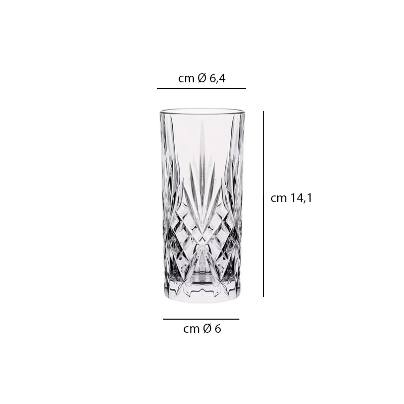 Bicchiere vetro decorato timeless cl 29,5 Pasabahce  in Linee