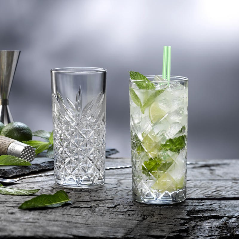 Bicchiere vetro decorato timeless cl 45 Pasabahce  in Linee