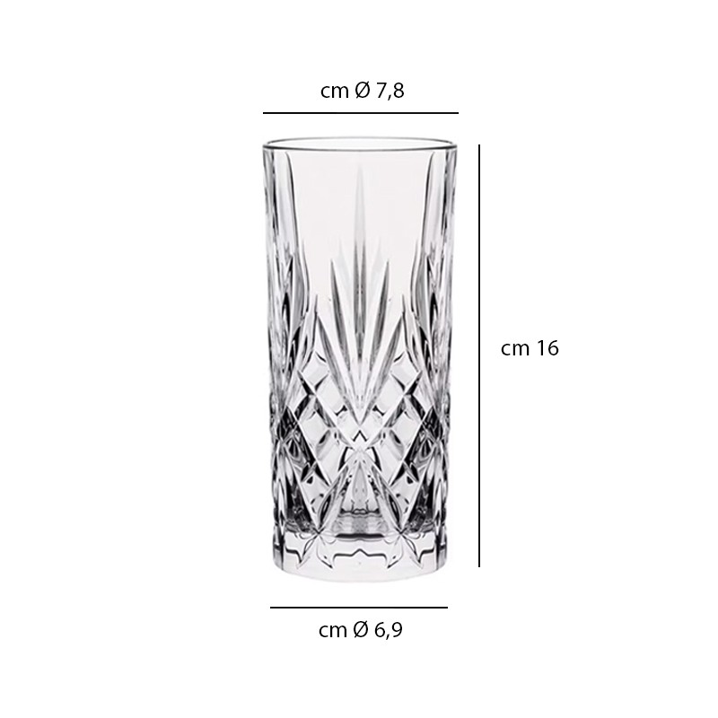 Bicchiere vetro decorato timeless cl 45 Pasabahce  in Linee