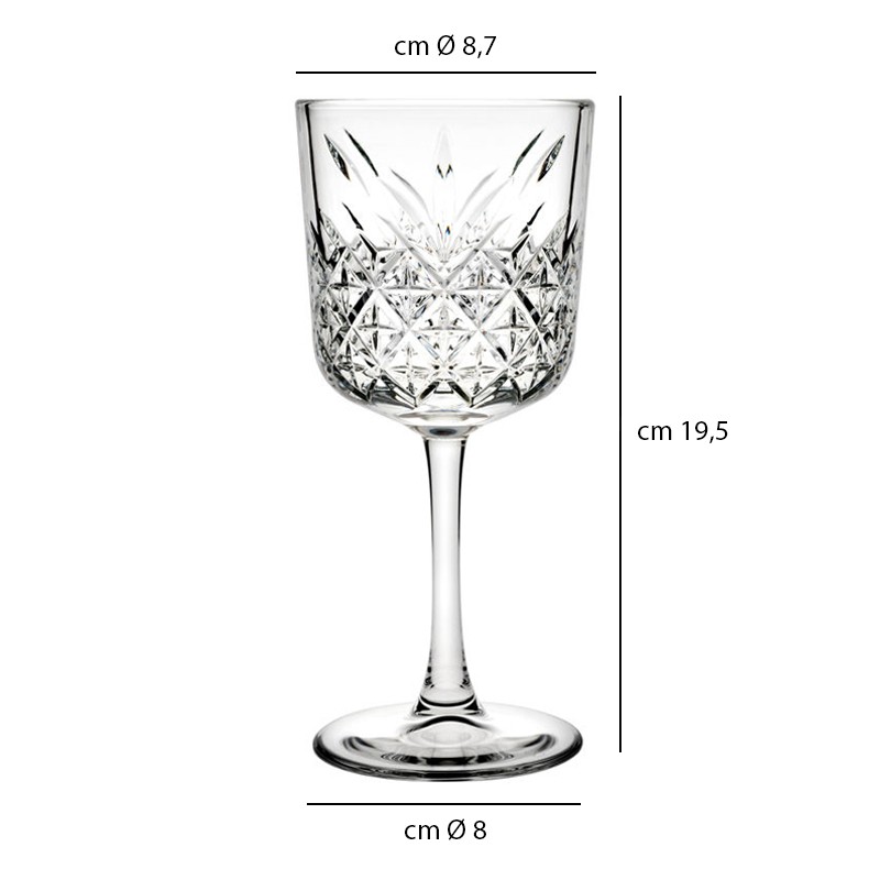 Calice vetro decorato timeless cl 33 Pasabahce  in Linee