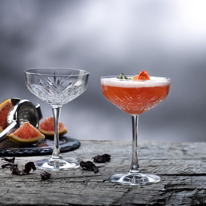 Coppa champagne vetro decorato timeless cl 25 Pasabahce  in Linee