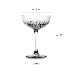 Coppa champagne vetro decorato timeless cl 25 Pasabahce  in Linee