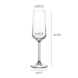 Calice vetro allegra cl 19,5 flute Pasabahce  in Bicchieri