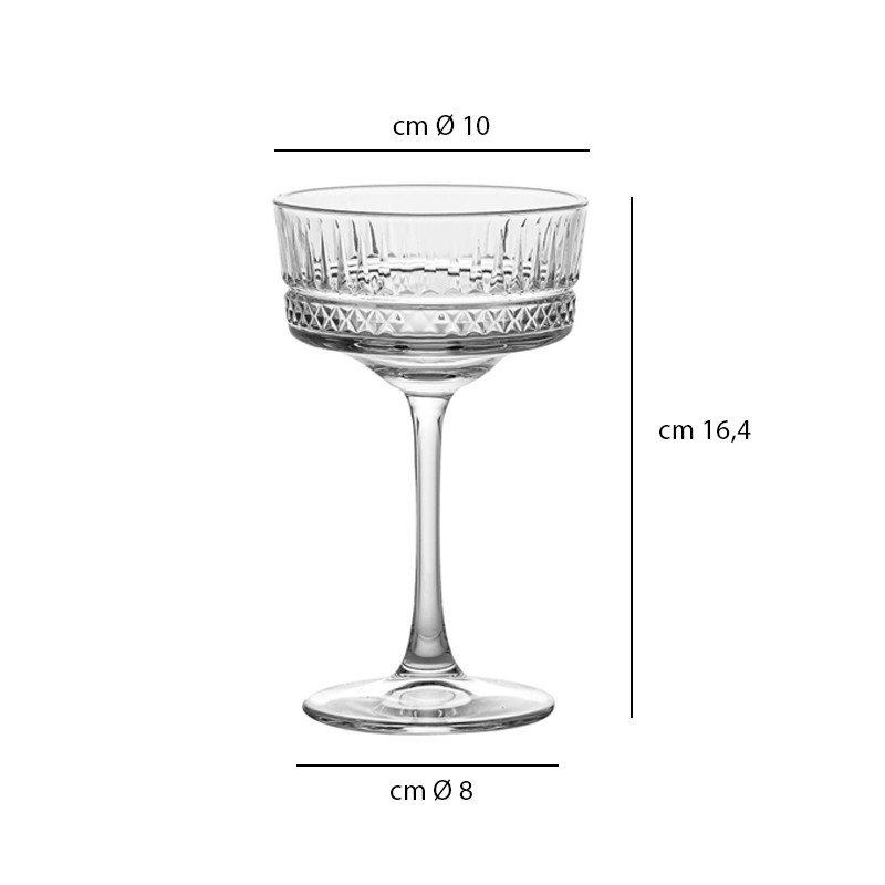 Coppa champagne vetro decorato elysia cl. 26 Pasabahce  in Linee