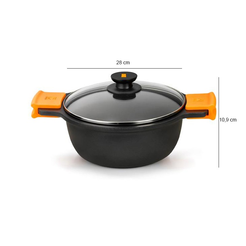 Casseruola antiaderente alta con coperchio cm. 28 Efficient Pintinox  in Casseruole