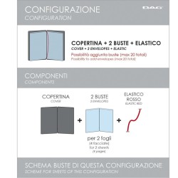 Porta menu juta grigio A4 slim Dag Style  in Portamenu ristorante